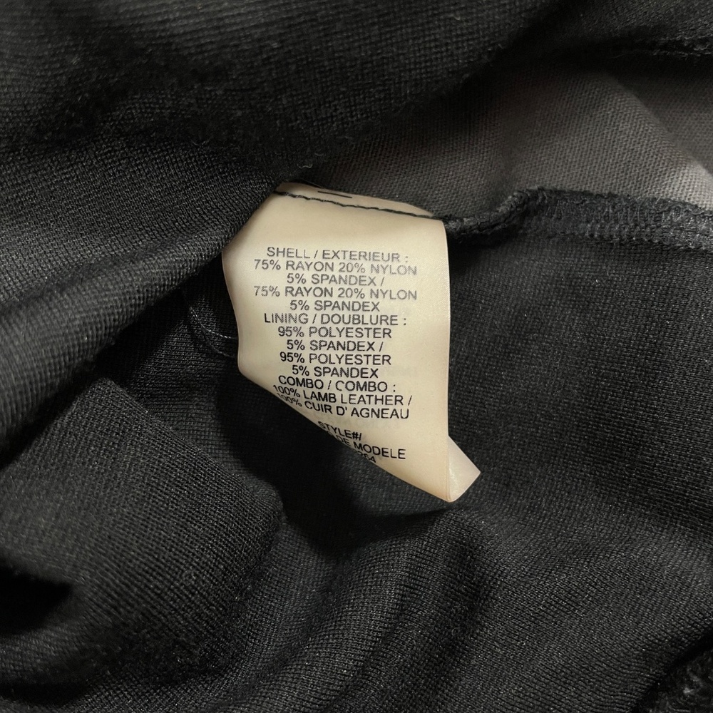 Alice & Olivia 6 Black Leggings Lambs Leather Sides Zipper Closure - Picture 4 of 7